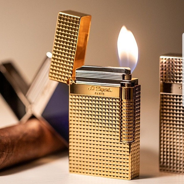 S.T. Dupont New Le Grand Yellow Gold Diamond Head Zapalniczka