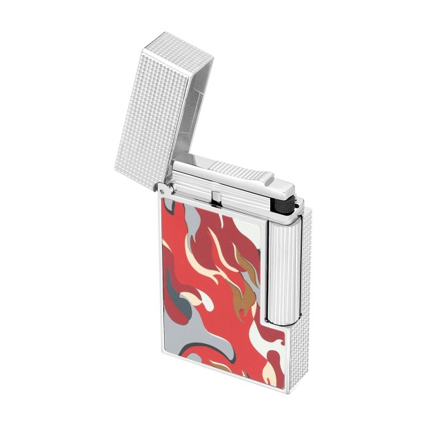 S.T. Dupont Ligne 2 Cling Guilloche Under Lacquer Camo Red Lighter C16051