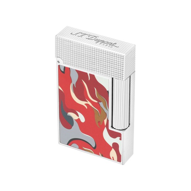 S.T. Dupont Ligne 2 Cling Guilloche Under Lacquer Camo Red Lighter C16051