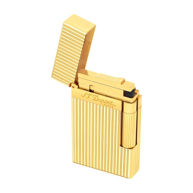 S.T. Dupont Ligne 2 Guilloche Vertical Lines Gold Briquet 016827