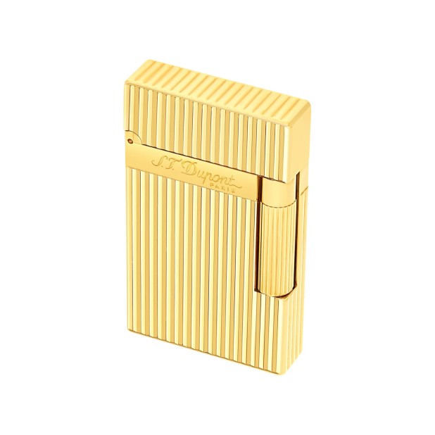 S.T. Dupont Ligne 2 Guilloche Vertical Lines Gold Briquet 016827