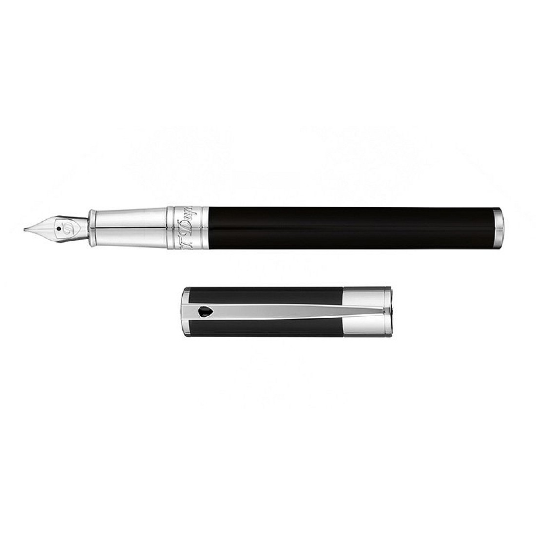 S.T. Dupont D-Initial Black & Chrome Fountain pen 260203