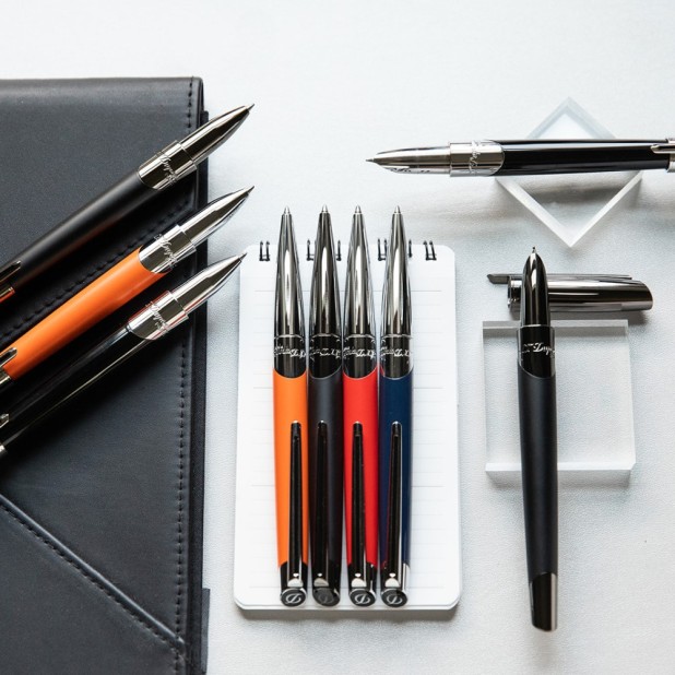 S.T. Dupont Défi Millennium Silver and Matt Orange Ballpoint
