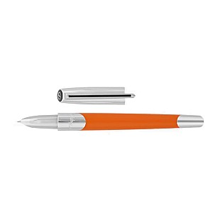 S.T. Dupont Défi Millennium Silver and Matt Orange Stylo Plume
