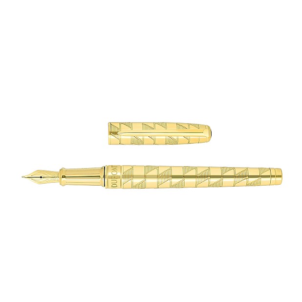 S.T. Dupont Line D Eternity Monogram 1872 Gold Medium Vulpen