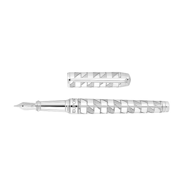 S.T. Dupont Line D Eternity Monogram 1872 Silver XL Vulpen