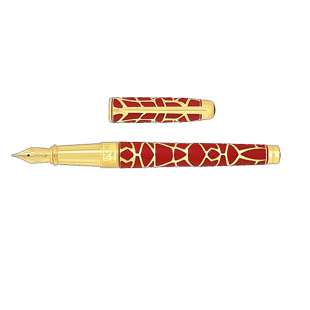 S.T. Dupont Line D Eternity Orlinski Red & Gold Large Caneta de Tinta Permanente 420060L