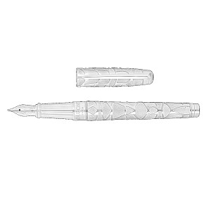 S.T. Dupont Line D Eternity Orlinski Silver Large Fountain pen