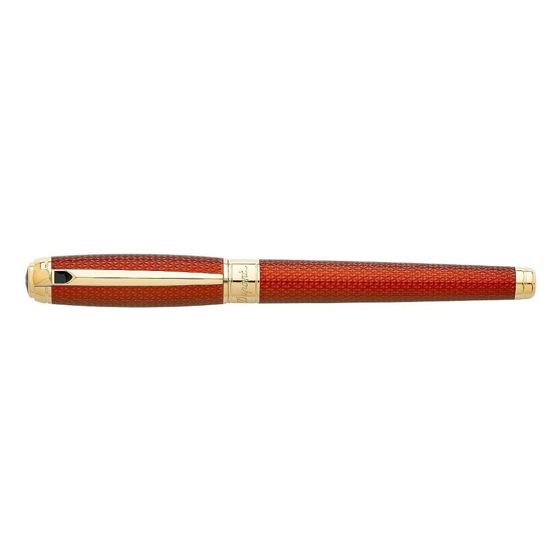 S.T. Dupont Line D Large Firehead Guilloche Amber Fountain pen
