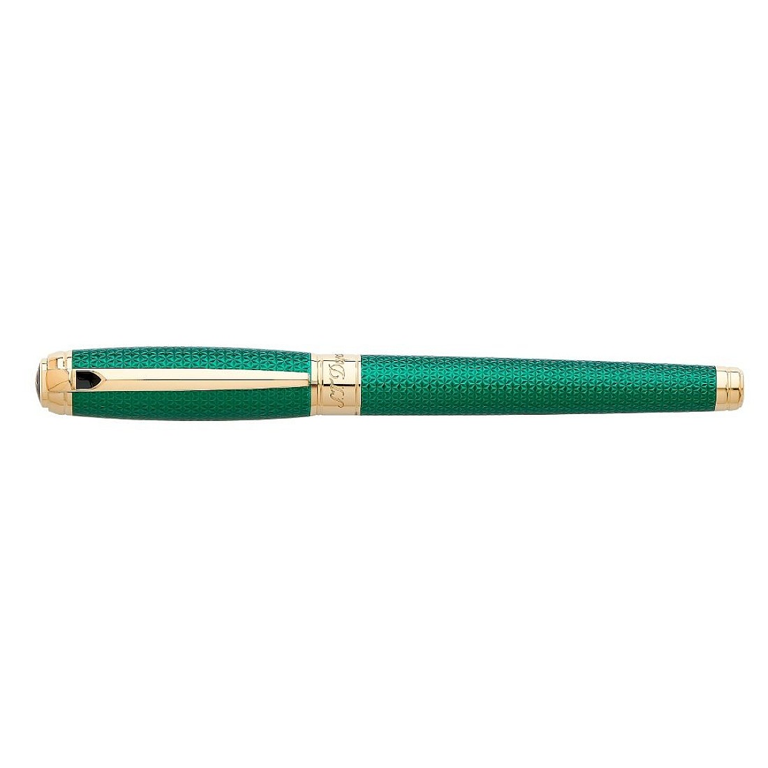 S.T. Dupont Line D Large Firehead Guilloche Emerald Rollerball