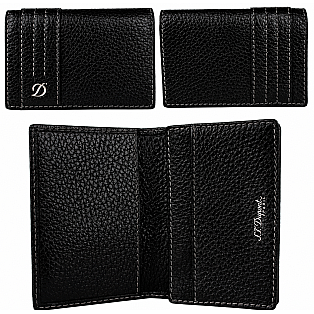 S.T. Dupont Defi Black Leather Business Card Holder