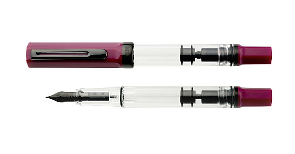 Twsbi Eco Füllfederhalter, Transparent Lila, Breite Feder B – Mit Kolbenfüllsystem