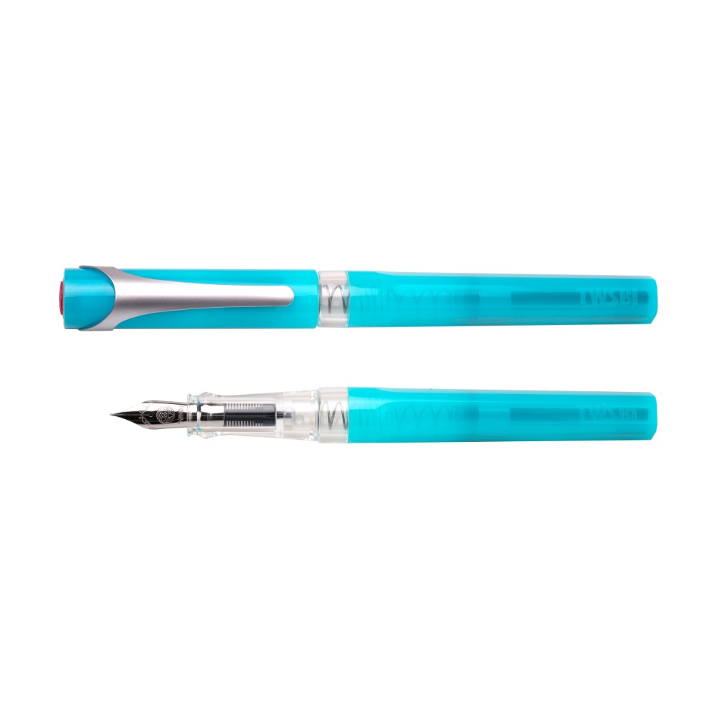 Lot - WATERMAN STYLO PLUME en ébonite marbré rouge. Attributs en plaqué