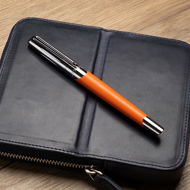 S.T. Dupont Défi Millennium Silver and Matt Orange Reservoarpenna