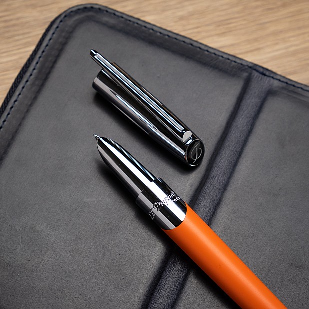 S.T. Dupont Défi Millennium Silver and Matt Orange Reservoarpenna