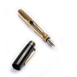 Ulpia 117 Ebonite Black and Brass Mira GT Stylo Plume