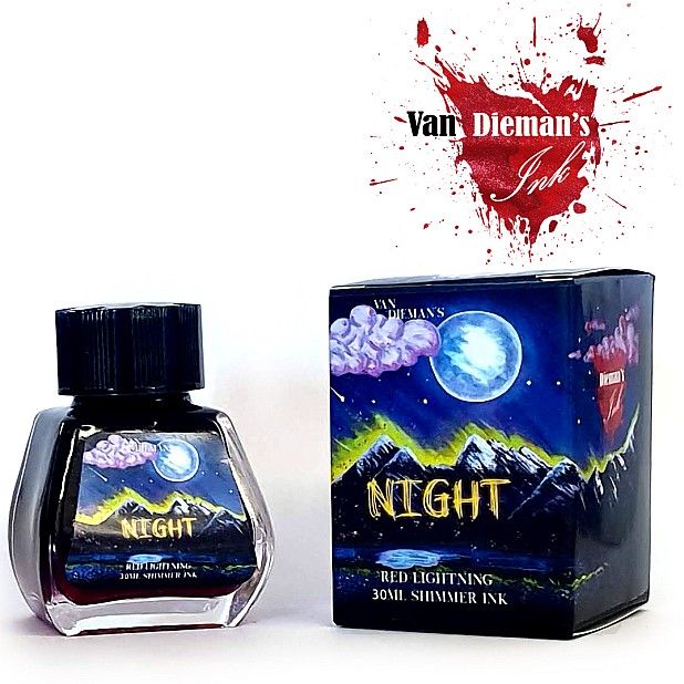 Van Dieman's Night - Red Lightning Shimmering 30ml Frasco de tinta