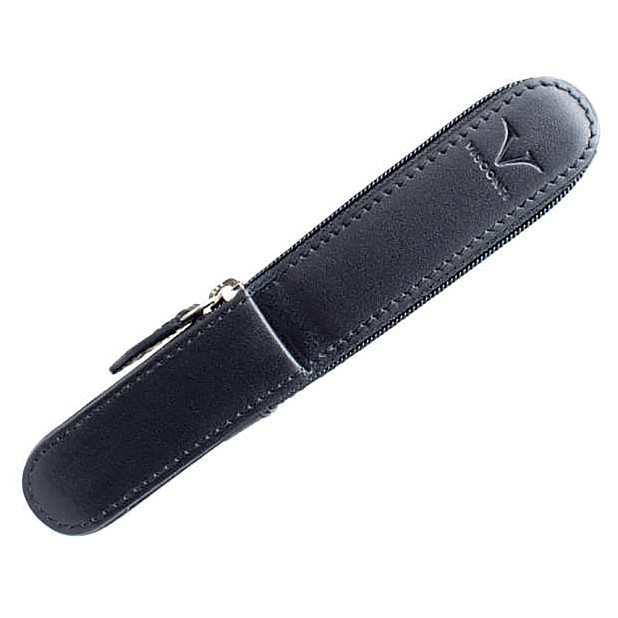 Visconti Leather Black Pen Pouch Single
