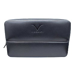 Visconti Leather Black Pen Pouch Twelvefold