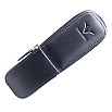 Visconti Leather Black Pen Pouch Double