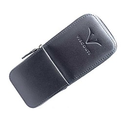 Visconti Leather Black Pen Pouch Triple