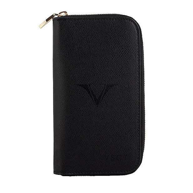 Visconti VSCT 3 Pen Leather Pen Case Black