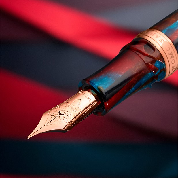 Visconti Homo Sapiens Legacy Blue and Red Celluloid LE Stylo Plume