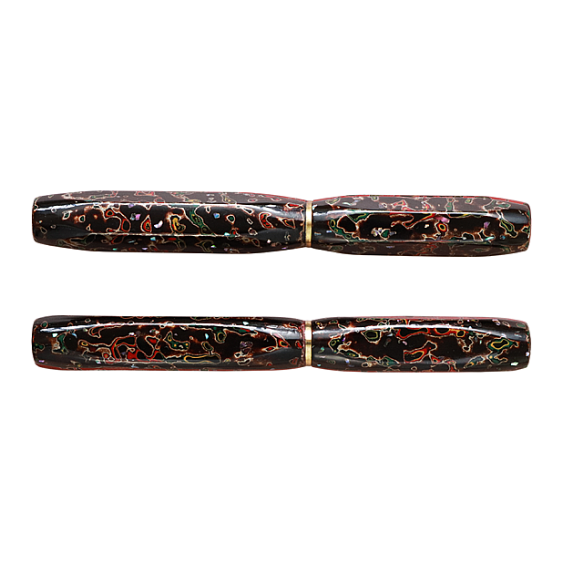 Wancher Densho 6 Facets Tsugaru Kuro-age Raden Fountain Pen