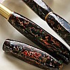 Wancher Densho 6 Facets Tsugaru Kuro-age Raden Fountain Pen