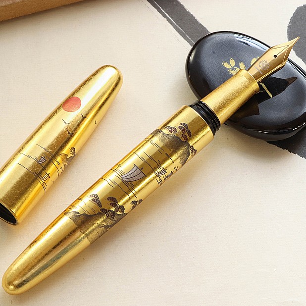 Wancher Dream Pen Rising Sun Maki-e Sansui Vulpen