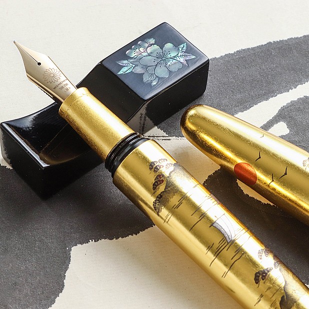 Wancher Dream Pen Rising Sun Maki-e Sansui Vulpen