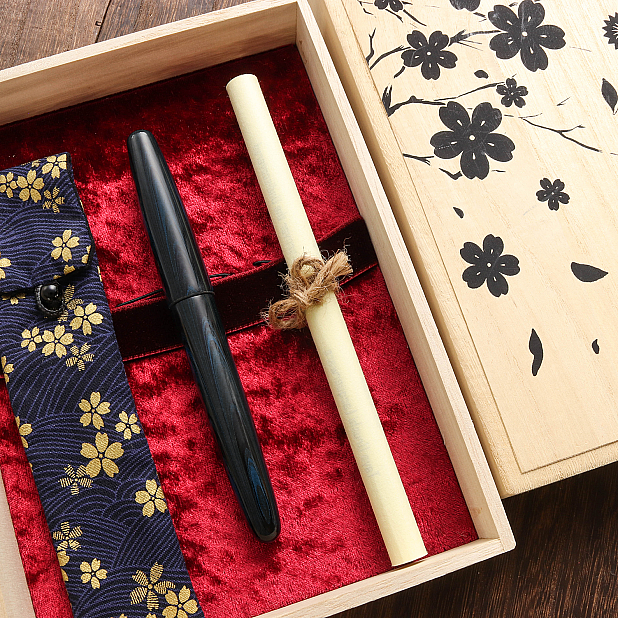 Wancher Dream Pen True Ebonite Marble Blue Fountain Pen