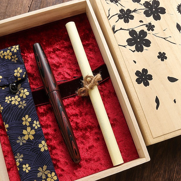 Wancher Dream Pen True Ebonite Marble Red Fountain Pen