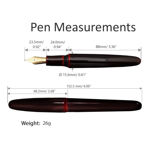 Wancher Dream Pen True Urushi Kuro Tamenuri Fountain Pen