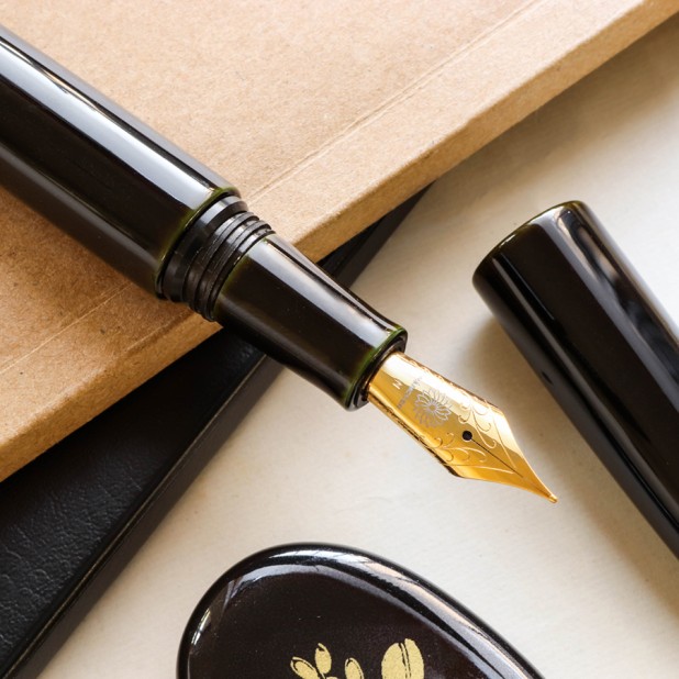 Wancher Dream Pen True Urushi Midori Tamenuri Plumo Estilográfica