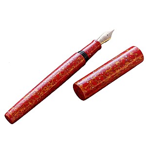 Wancher Sekai Saihi Urushi Aka-age Raden Plumo Estilográfica