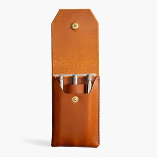 Wingback Leather Whisky Pen Pouch (Fivefold)