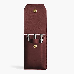 Wingback Leather Chestnut Pen Pouch (Fivefold)