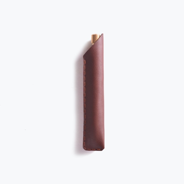 Wingback Leather Chestnut Pen Sleeve