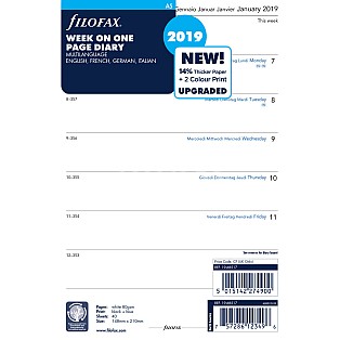 Recambio Filofax 2026 A5 Blanco - Semana en 1 página