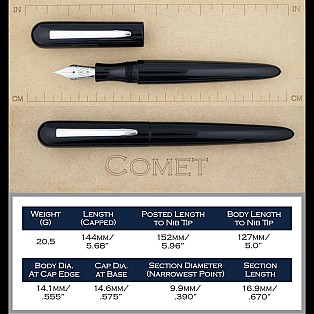 Edison Comet Cobalt Magma ST Fountain Pen