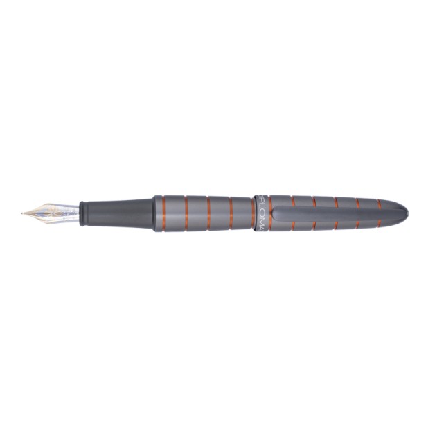 Pluma Estilográfica Diplomat Elox Ring Gris Naranja