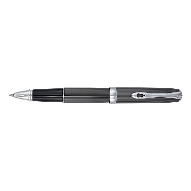 Diplomat Excellence A Guilloche PVD Black/Chrome Rollerball