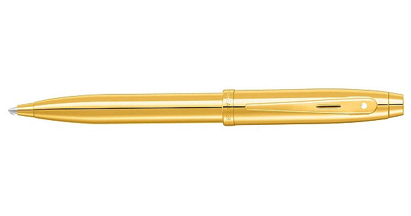 Sheaffer 100 Kugelschreiber – Chrom Mit Gold Applikationen, Schwarze Medium Mine Inklusive