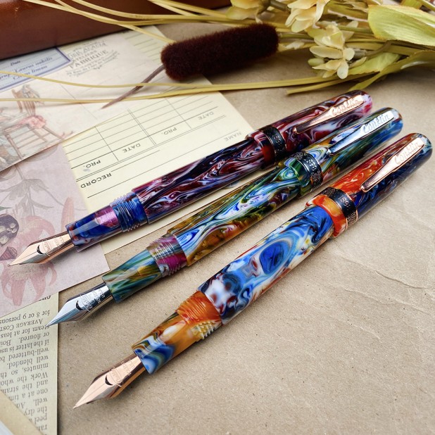 Caneta de tinta permanente Conklin 1898 Misto Purple GT