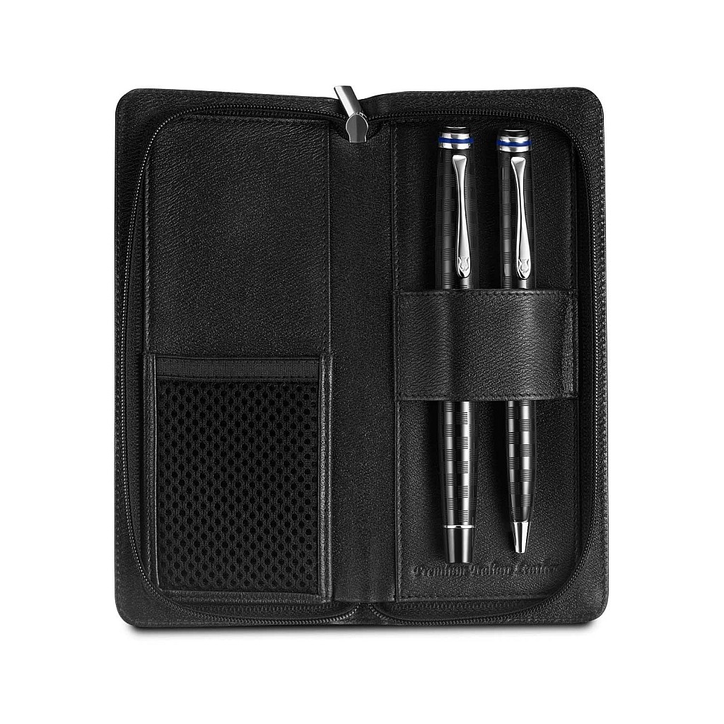 Lapis Bard Belgravia Black Zippered Pen Pouch (Double) - 2024960315 |  Appelboom.com