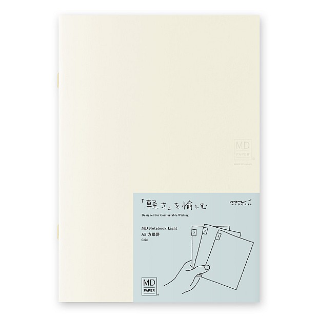 Midori MD Papier A5 Raster Notizbuch Hell (3er-Pack)