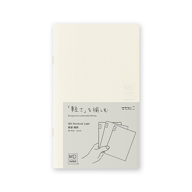 Midori MD Papier B6 liniertes Notizbuch Light (3er-Pack)