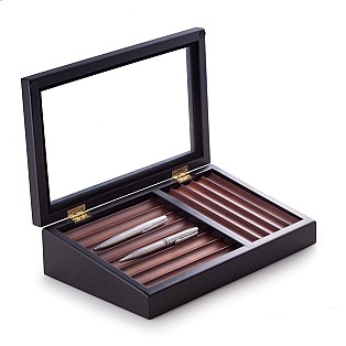 Bey-Berk International Black & Burgundy Wooden Collector's Box (13 pens)