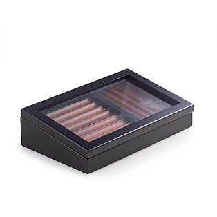 Bey-Berk International Black & Burgundy Wooden Collector's Box (13 pens)